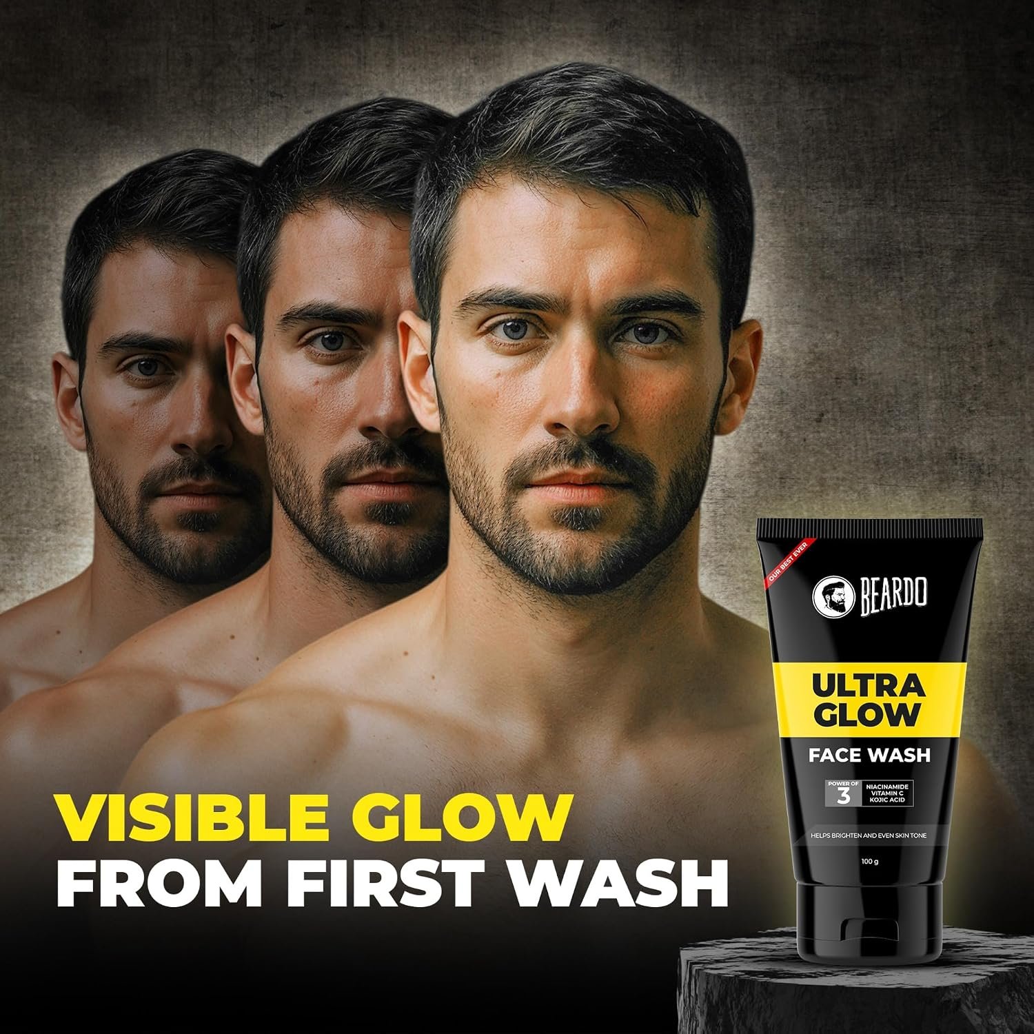Beardo Ultraglow Face Wash for Men | Reduces Pigmentation | Face Wash for Bright, Even Tone and Glowing Skin | Suitable for All Skin Types | 100g thumbnail