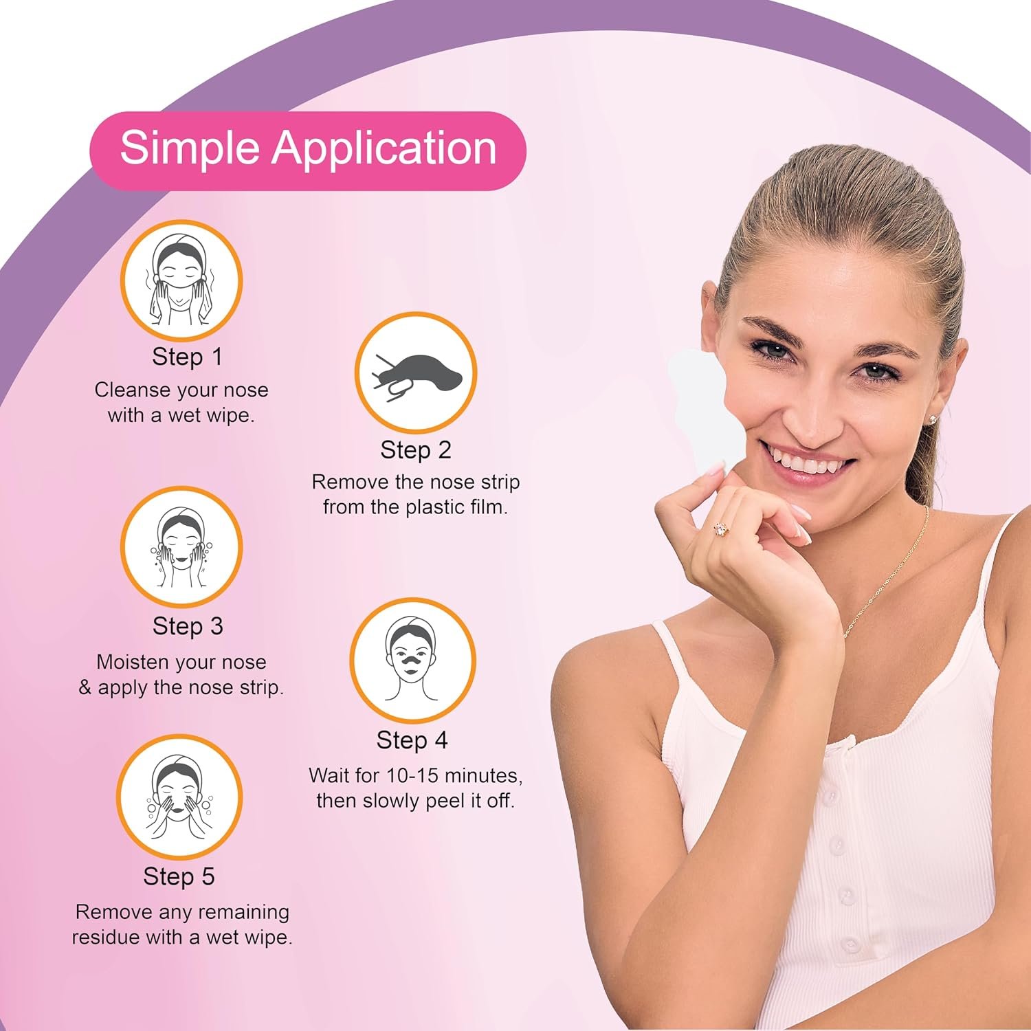 DR.RASHEL White Skin Nose Pore Strips | With Arbutin & Niacinamide | Instant Blackhead Removal | Deep Cleansing | 10 Strips + 10 Wipes | 20 PCS thumbnail