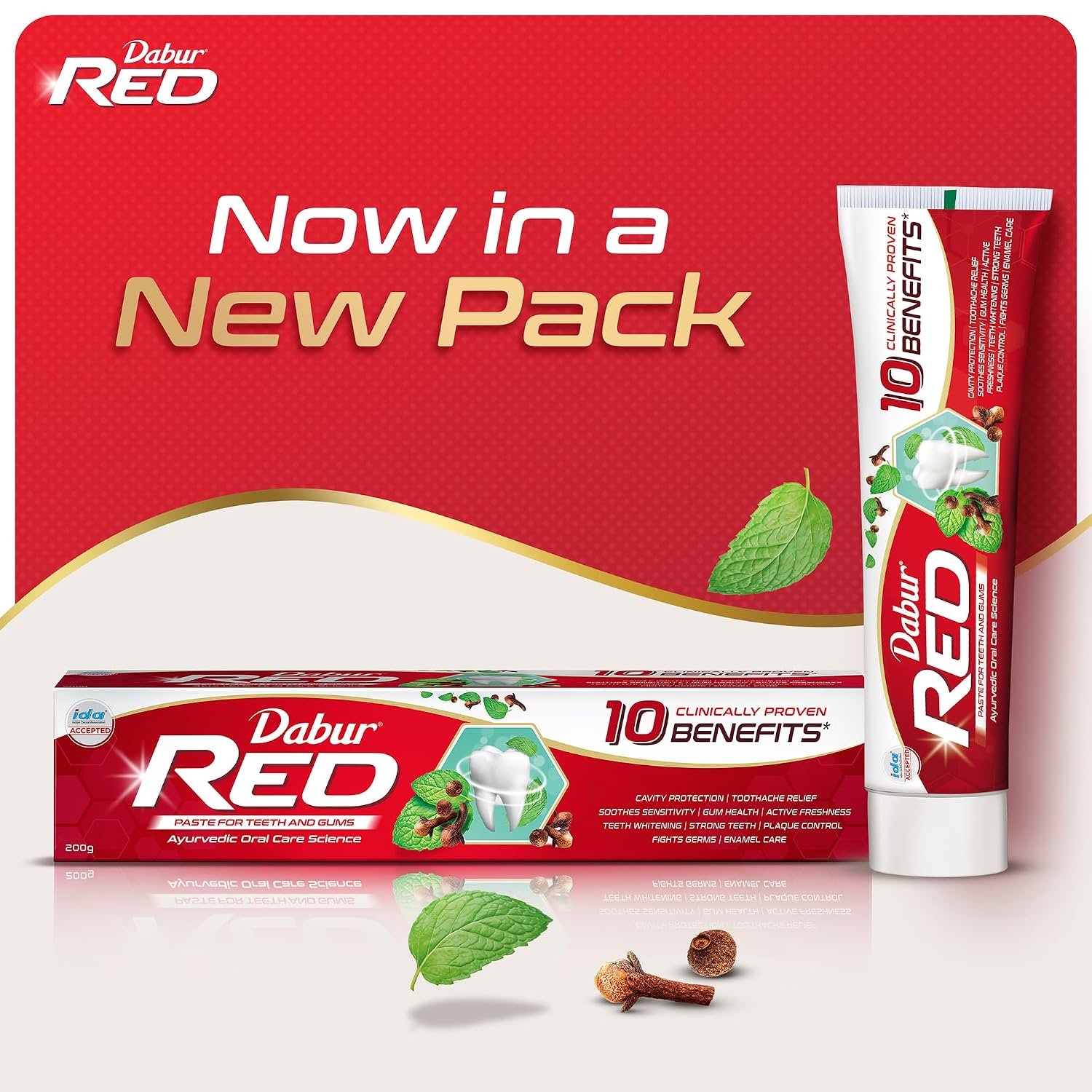 Dabur Red 600g (150g x 4, Pack of 4) Toothpaste - India's No.1 Ayurvedic Paste, Provides Protection Plaque Removal, Toothache, Yellow Teeth, Bad Breath- thumbnail