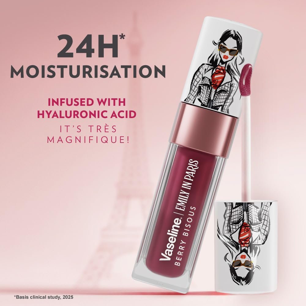Vaseline Emily in Paris Berry Bisous Lip Oil | Intense Gloss | 24H Moisturisation | 4 g thumbnail