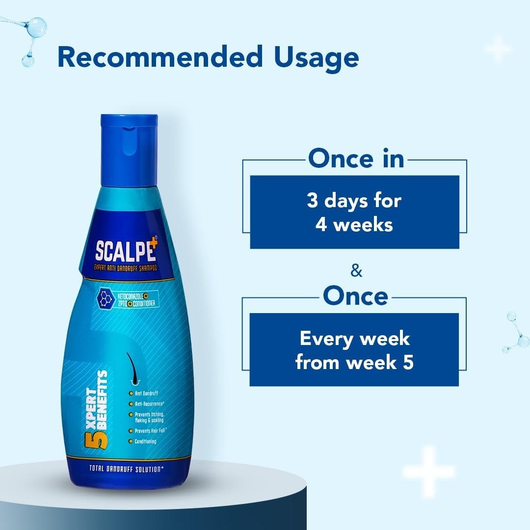 Scalpe+ Expert - Bottle of 75ml Anti Dandruff Shampoo for Men and Women with Ketoconazole and ZPTO thumbnail