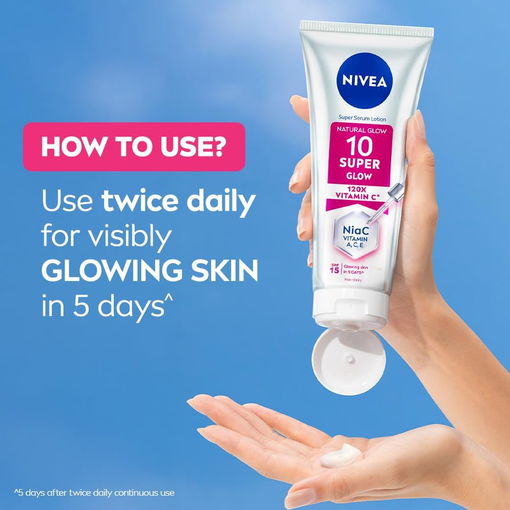 NIVEA Super 10 Glow Body Serum Lotion 170ml | 120X Vitamin C Niacinamide Body Lotion SPF15 Daily Sunscreen thumbnail