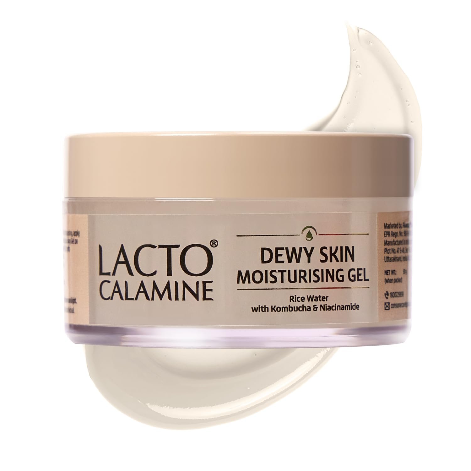 Lacto Calamine Dewy Skin Face Moisturizer with Niacinamide, Rice Water & Kombucha for Glass Skin | Lightweight Brightening Moisturiser for Daily Hydration | 50g thumbnail