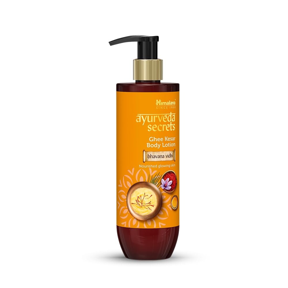 Himalaya Ayurveda Secrets | Ghee Kesar Moisturizing Body Lotion for Dry Skin | With pure cow ghee, kumkuma (saffron) |  200ml