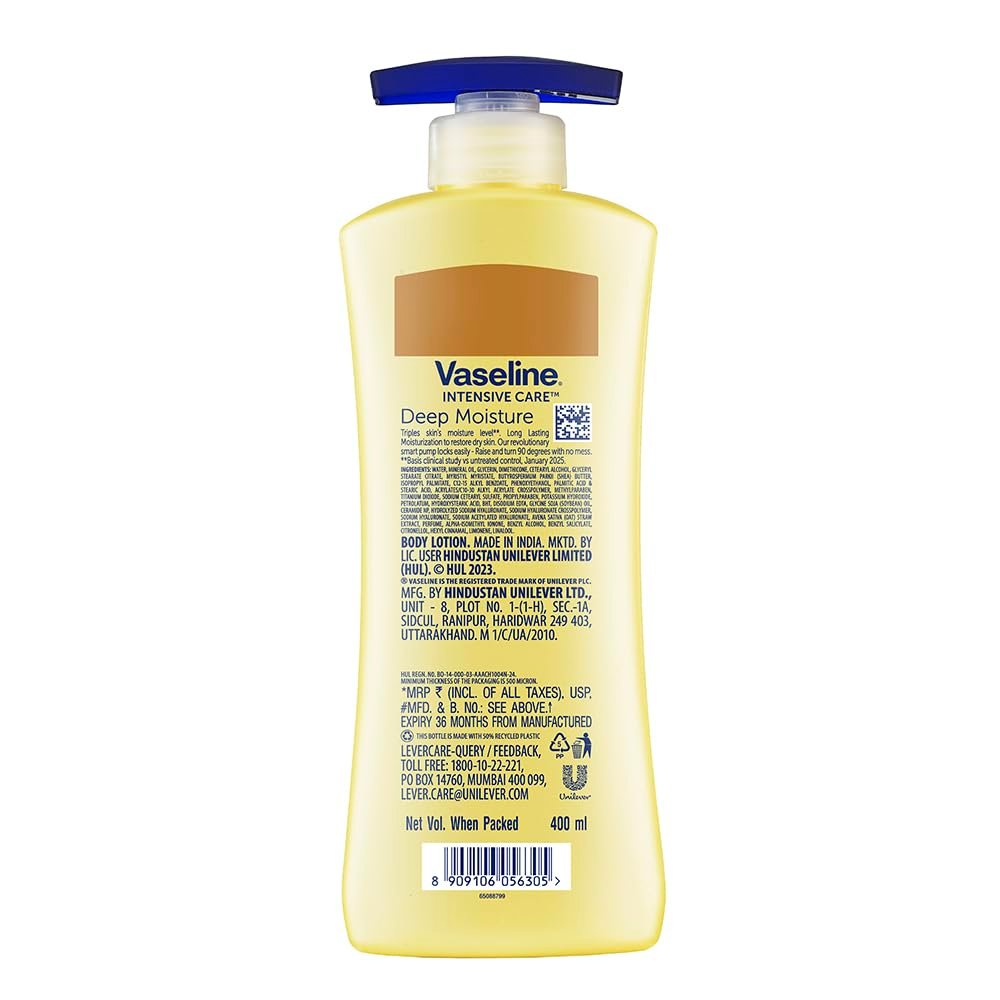 Vaseline Deep Moisture Body Lotion |For Dry Skin | Cushion Soft Skin| With Ceramides Hyaluron Moisture Fillers 400ml thumbnail