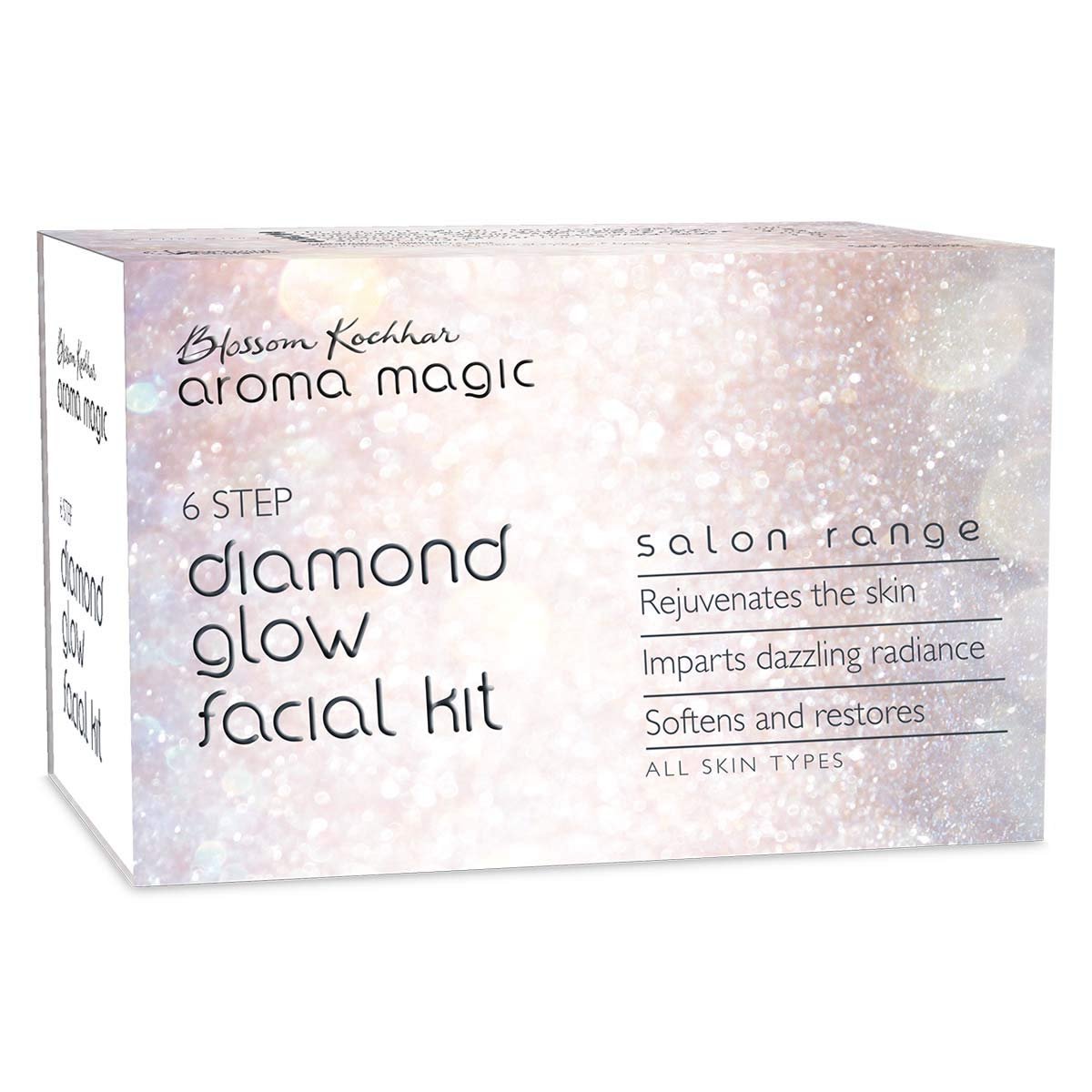 Aroma Magic 6 step Diamond Glow Facial Kit Set | Rejuvenates skin, restoring radiance & softness | Mint & Neem Extract, Vitamin E, Aloe Vera | All Skin | 5 Single Use Kit | Pack of 1 thumbnail