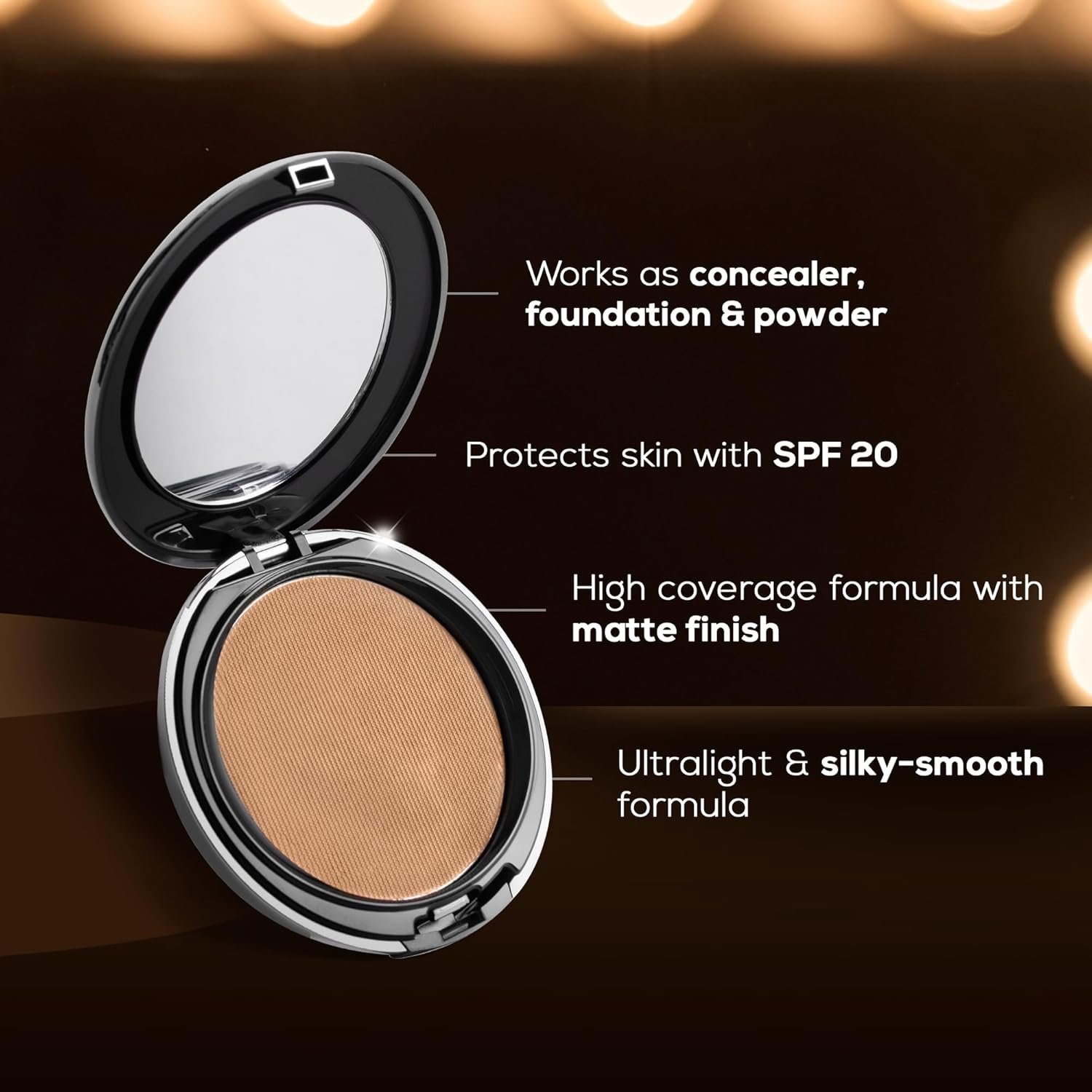 RENEE PRO HD 3 In 1 Compact,Concealer, Foundation - Crème, SPF 20, Matte Finish, High Coverage, Ultralight & Silky Smooth Finish, Enriched With Vitamin E, C & Aloe Vera - 9 Gm thumbnail