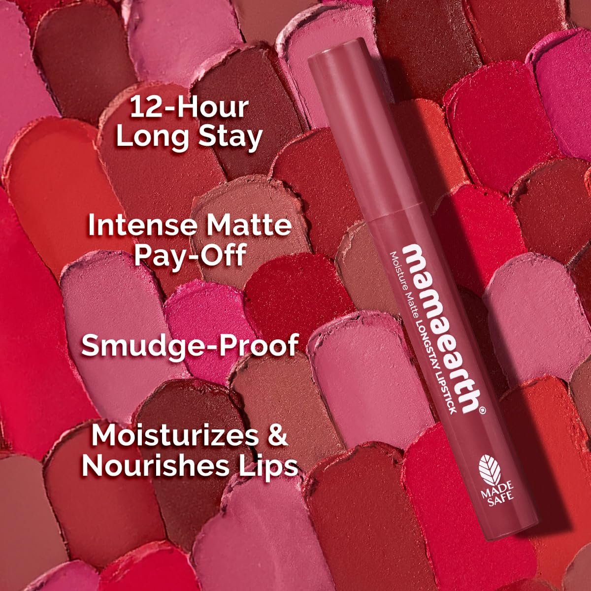 Mamaearth Moisture Matte Longstay Lipstick with Avocado Oil & Vitamin E for 12 Hour Long Stay-19 Spiced Petals - 2 g thumbnail