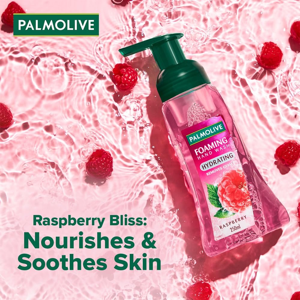 Palmolive Hydrating Foaming Raspberry Liquid Hand Wash, 250ml Dispenser Bottle, Wash Away Germs, Refreshing Fragrance, thumbnail