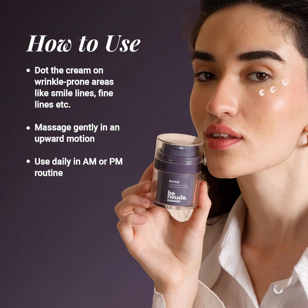 Rewind Age Reversing Gel Creme with 7.25% Advanced Peptide Complex for Wrinkle Reduction Fine Lines Smoother Firmer Skin with Vitamin C and Mandelic Acid Lightweight Anti Ageing Moisturizer thumbnail