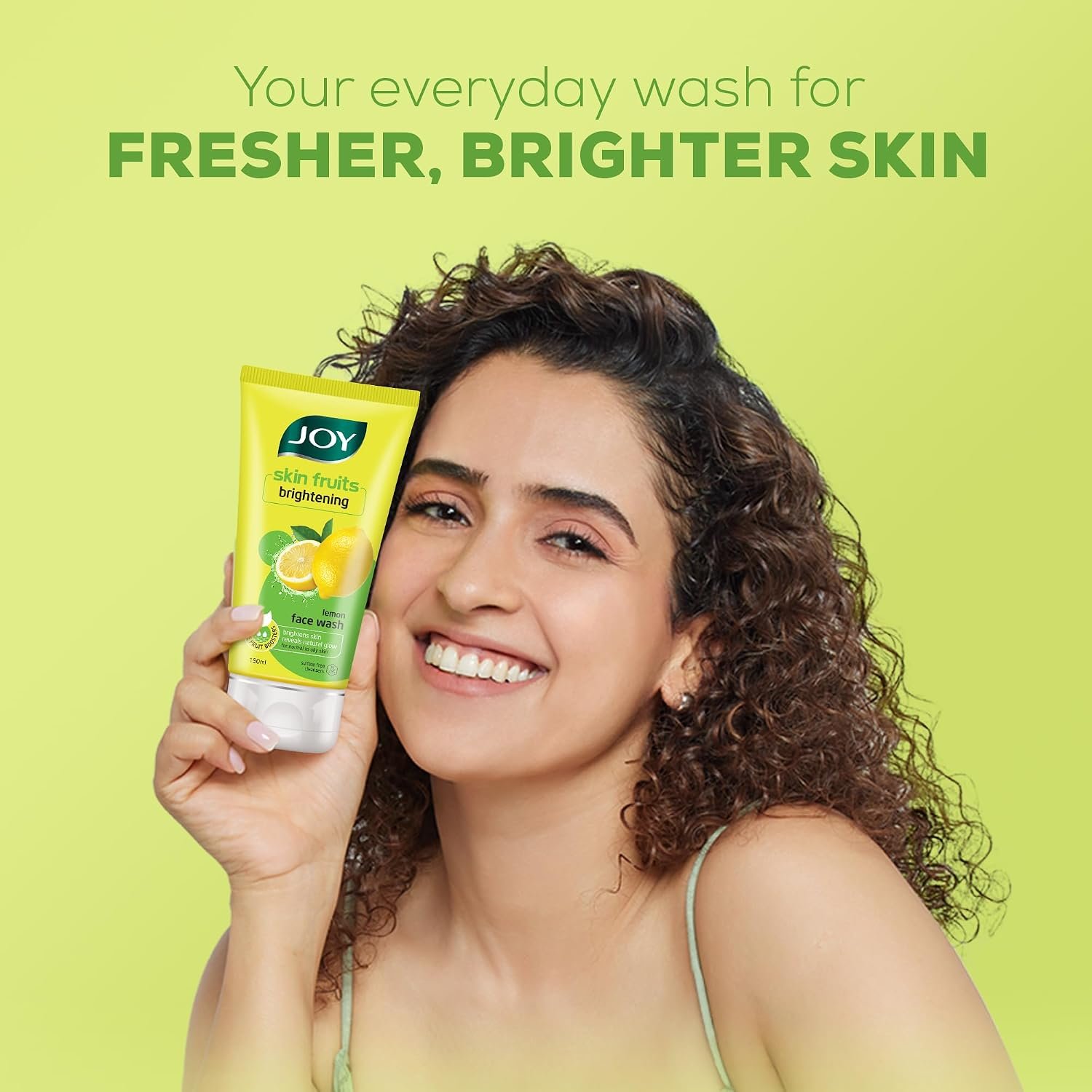 Joy Skin Fruits Lemon Brightening Face Wash 150ml | with Vitamin C for Glowing Skin | Reduces Dark Spots, Removes Excess Oil & Dirt | For Normal to Oily Skin thumbnail
