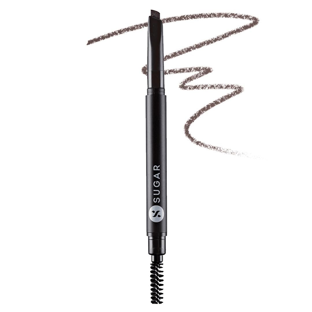 SUGAR Cosmetics Arch Arrival Brow Definer with Spoolie | Lasts Upto 12hrs | Pigmented Eyebrow Pencil | Long Lasting & Natural Finish | 3.5gm - 02 Taupe Tom