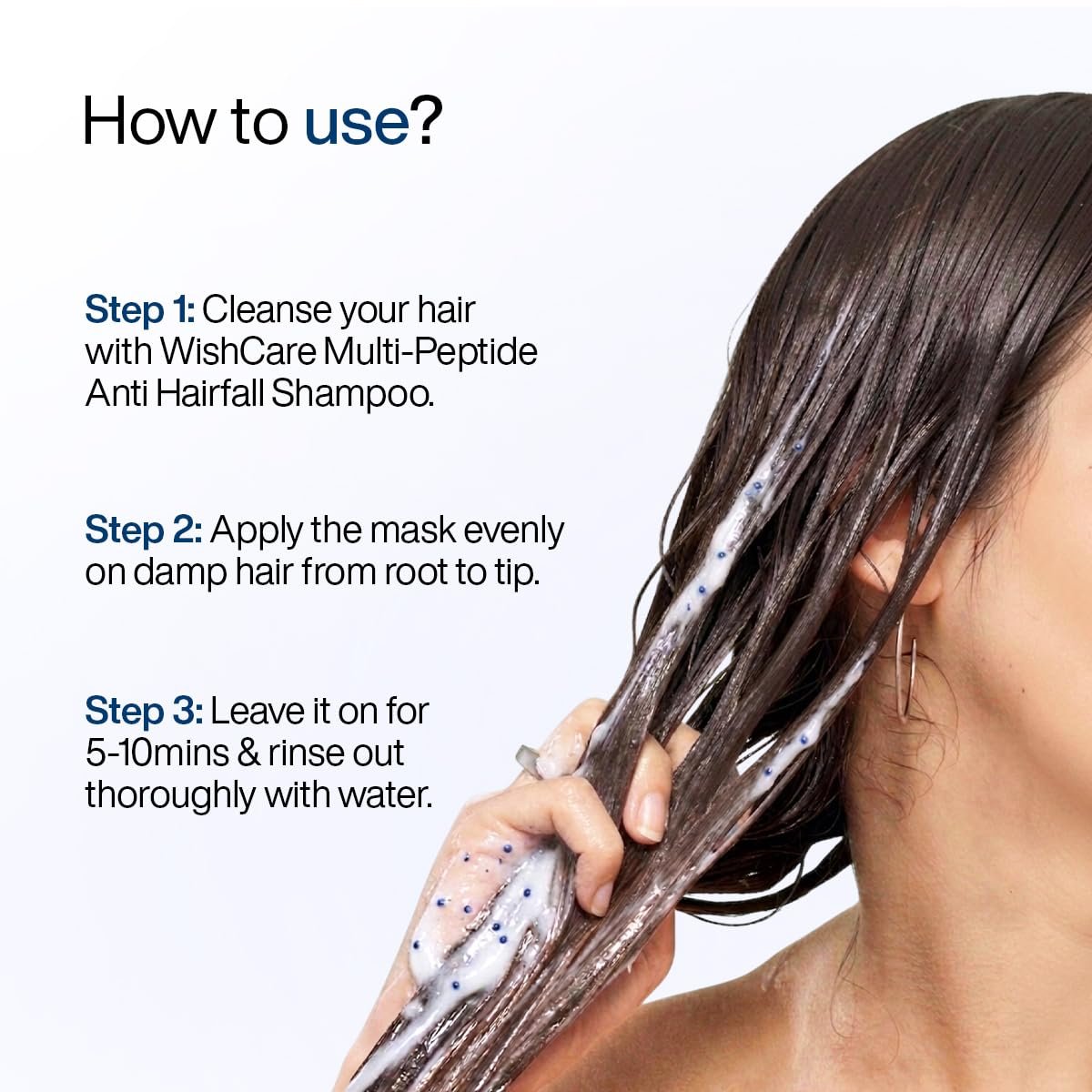 WishCare Strengthening Hair Mask for Frizzy, Dry & Damaged Hair, 110 gm For Hairfall Control & Damage Repair, With Multi-Peptides, Rice Water & Rosemary, Deep Conditioning & Moisturizing thumbnail