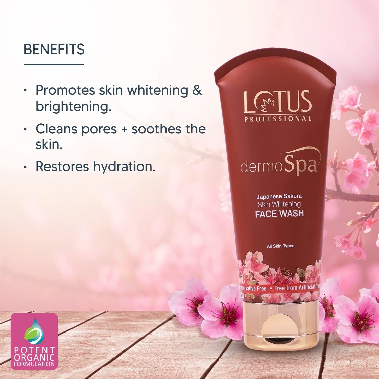 Lotus Professional Dermospa Japanese Sakura Whitening Face Wash, 80G thumbnail