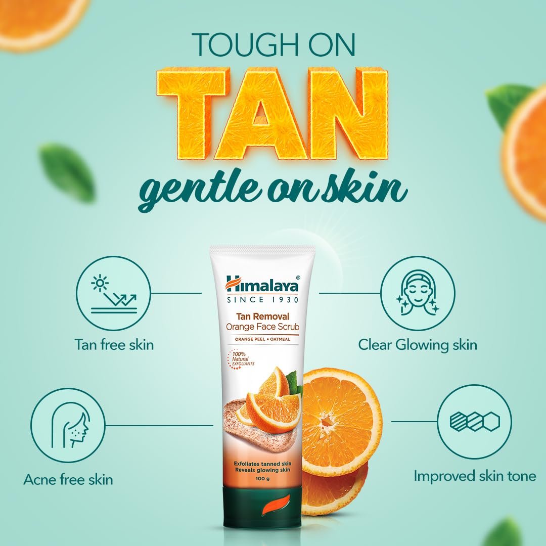 Himalaya Tan Removal Orange Face Scrub – Exfoliating Facial Scrub for Tan & Dullness Care, 100g thumbnail
