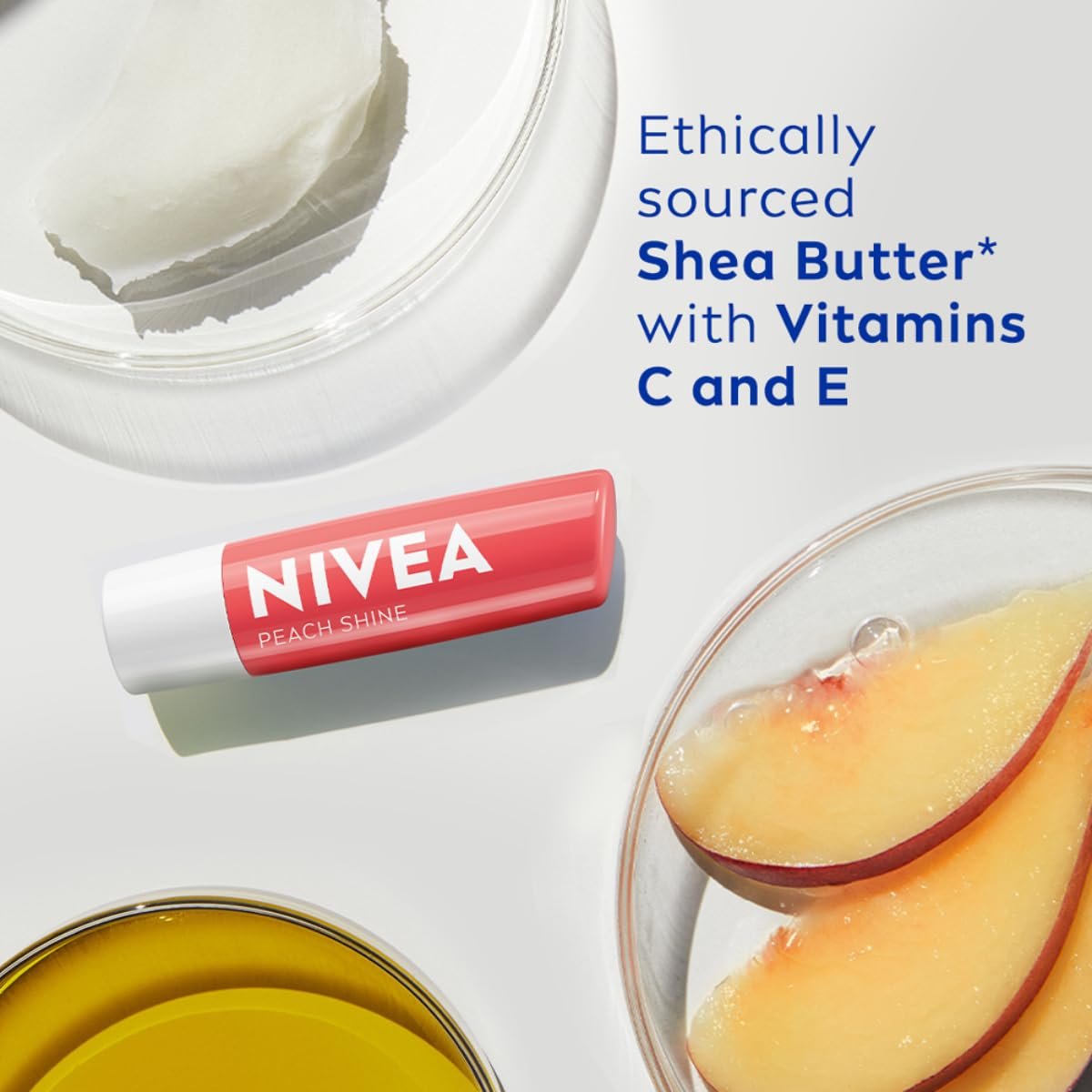 NIVEA Lip Balm, Fruity Peach Shine,4.8 g thumbnail