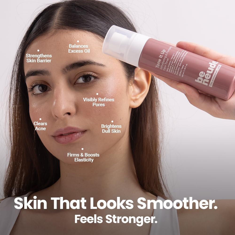 Be Neude Niacinamide Face Toner - 100 ml with Whey Protein Milk Peptides and 2% Salicylic Acid for Oil and Acne Prone Skin, Hydrating, Fades, Blemishes, Brightens and Tightens Pores thumbnail