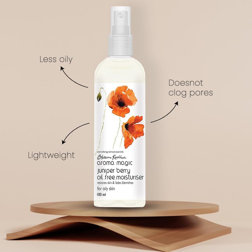 Aroma Magic Juniper Berry Oil Free Moisturiser SPF 15 | brightens, fades blemishes & heals acne| cucumber extracts, patchouli & lemon essential oils, jojoba oil| for Oily Skin - 100ml thumbnail