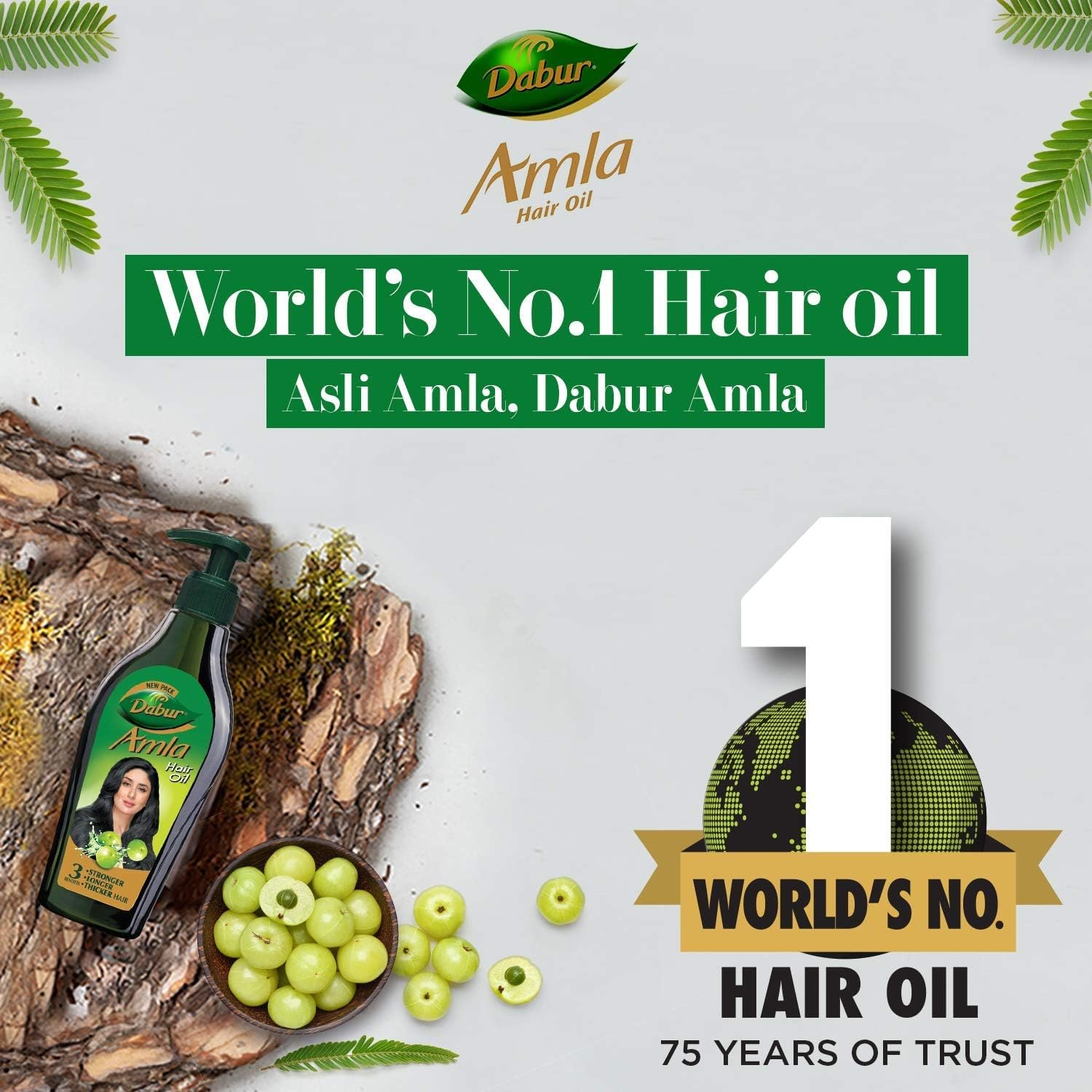 Dabur Amla Hair Oil | Nourishing Hair Oil for Strong, Long & Thick-Looking Hair | Helps Condition & Strengthen Hair | 550ml thumbnail