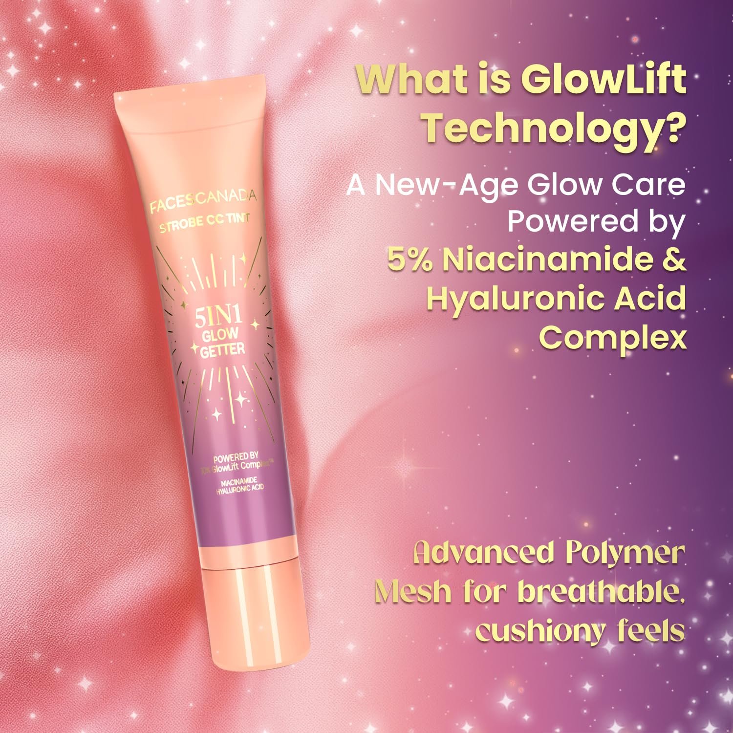 FACES CANADA Strobe CC Tint Mini - Sunset Glaze 02, 18ml | 5-in-1 Serum + Moisturizer + Primer + BB/CC Cream + Strobe Cream |    For Light to Medium Skin thumbnail