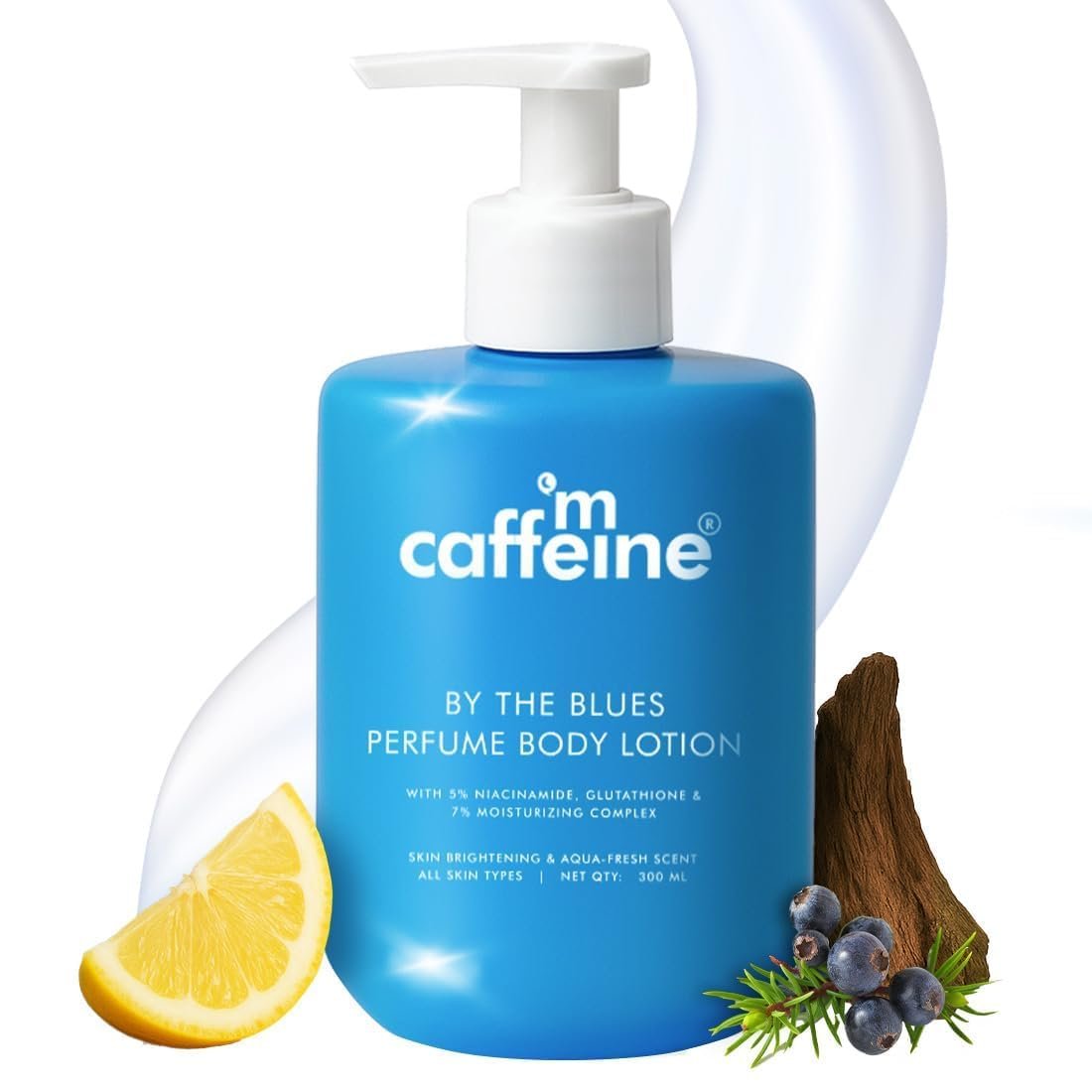 mCaffeine 5% Niacinamide & Glutathione for Brightening & Detan By The Blues Perfume Body Lotion 300ml | Daily Use Summer Cream Bodylotion for Men & Women |