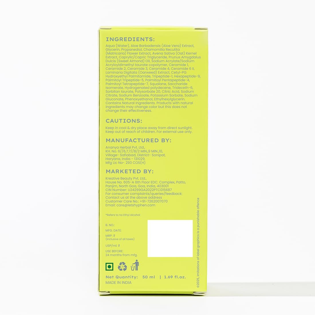 Hyphen 2% Ceramide-Peptide Complex Barrier Repair Face Moisturizer- Oily Skin | Lightweight Gel Cream, Oil-Free Hydration- Dull, Dehydrated Skin | for Women, Men -50ml thumbnail