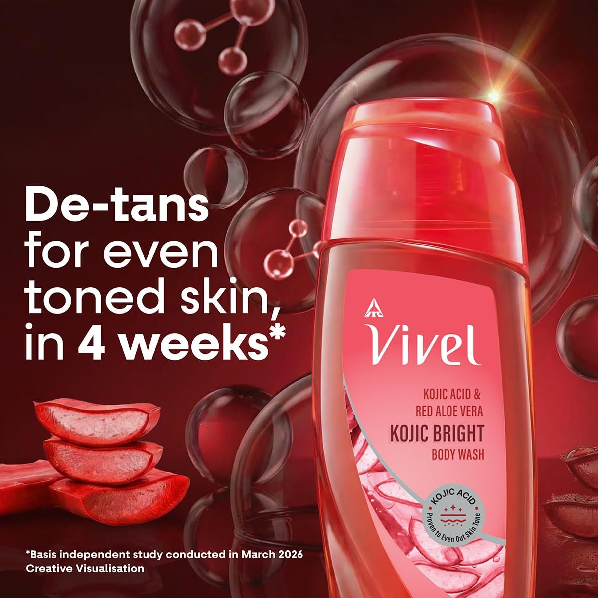Vivel Kojic Bright Body Wash with Kojic Acid | De-Tan Body Cleanser for Even-Toned, Smooth & Brighter-Looking Skin | Daily Body Wash | 200ml thumbnail