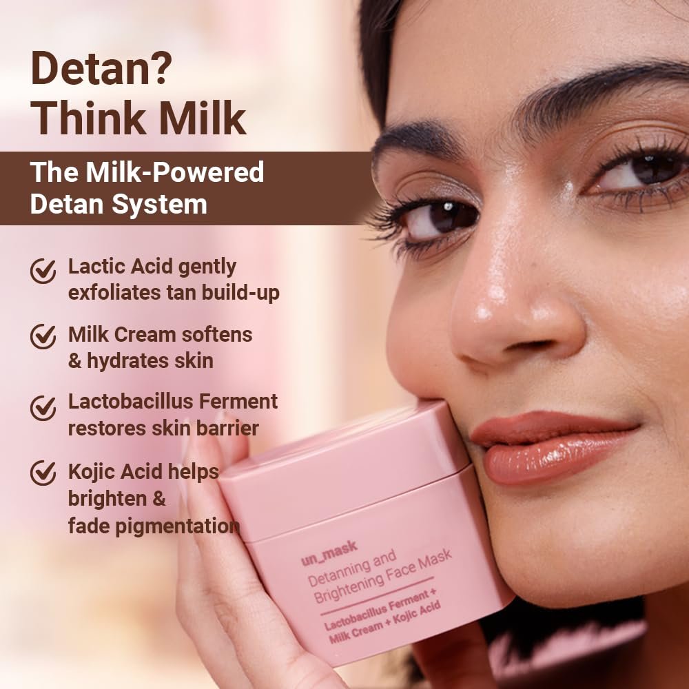 Be Neude un_mask Instant De-Tanning, Hydrating & Brightening Face Mask | Dry Skin-Friendly Facial Mask for a Fresh, Smooth & Radiant-Looking Complexion | 50ml thumbnail