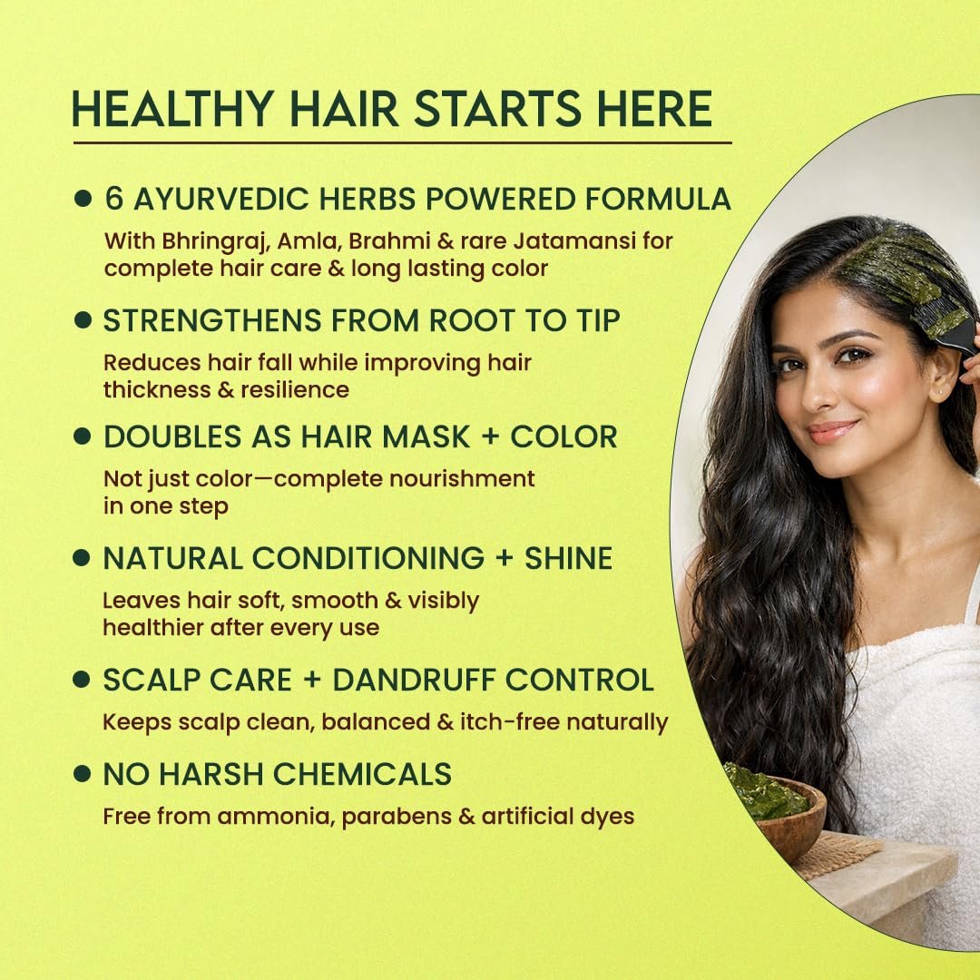 Jovees Herbal Mehandi/Henna Powder | With Amla, Shikakai & Brahmi Powder | For Extra Conditioning | Control Hair Fall & Repairs Damaged Hair 150G thumbnail