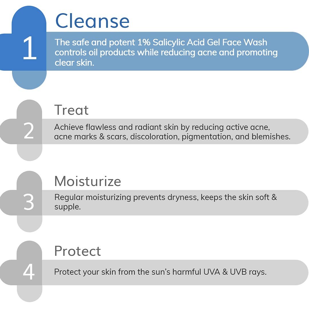 The Derma Co 1% Salicylic Acid Gel Face Wash with Salicylic Acid & Witch Hazel for Active Acne - 100 ml thumbnail