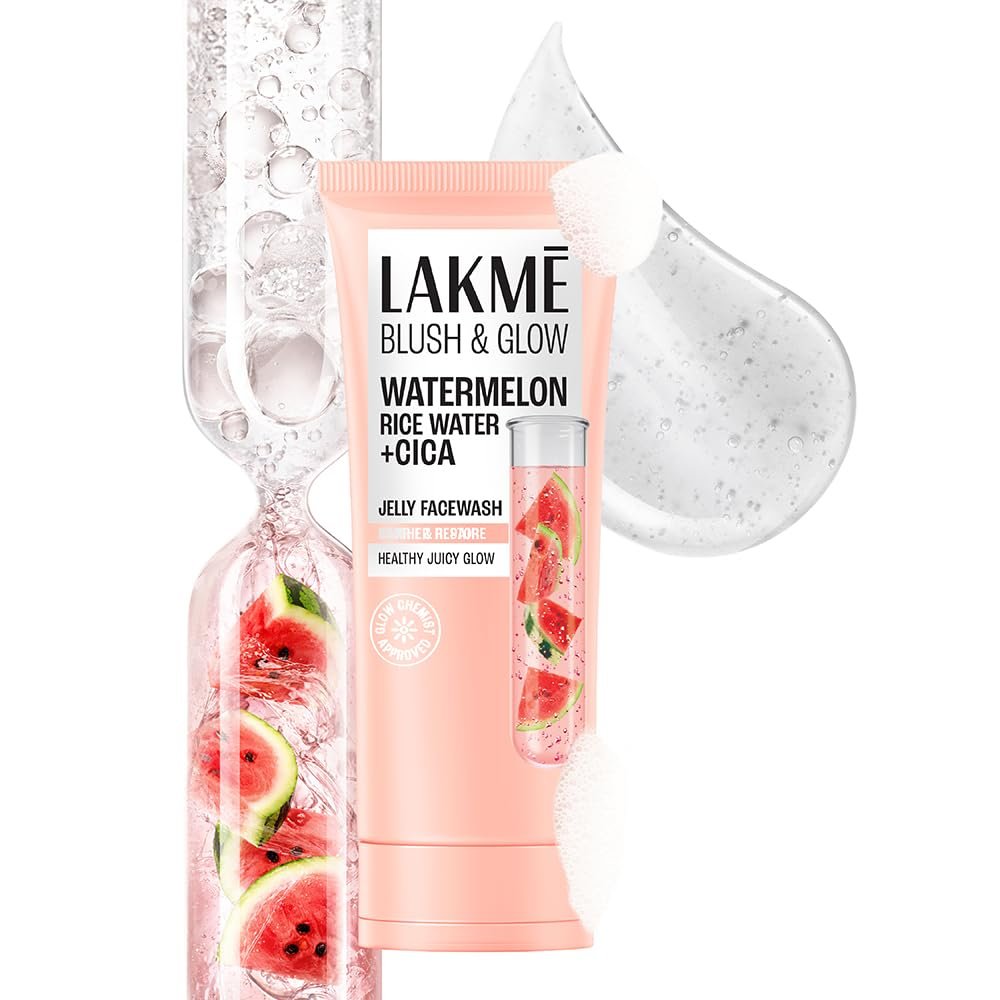 LAKME Blush & Glow, Gentle Jelly Face Wash, 100 g, for Fresh Visible Glow, with Avocado Matcha & Salicylic Acid, Unclogs Pores Effectively, Ideal for Oily & Combination Skin thumbnail