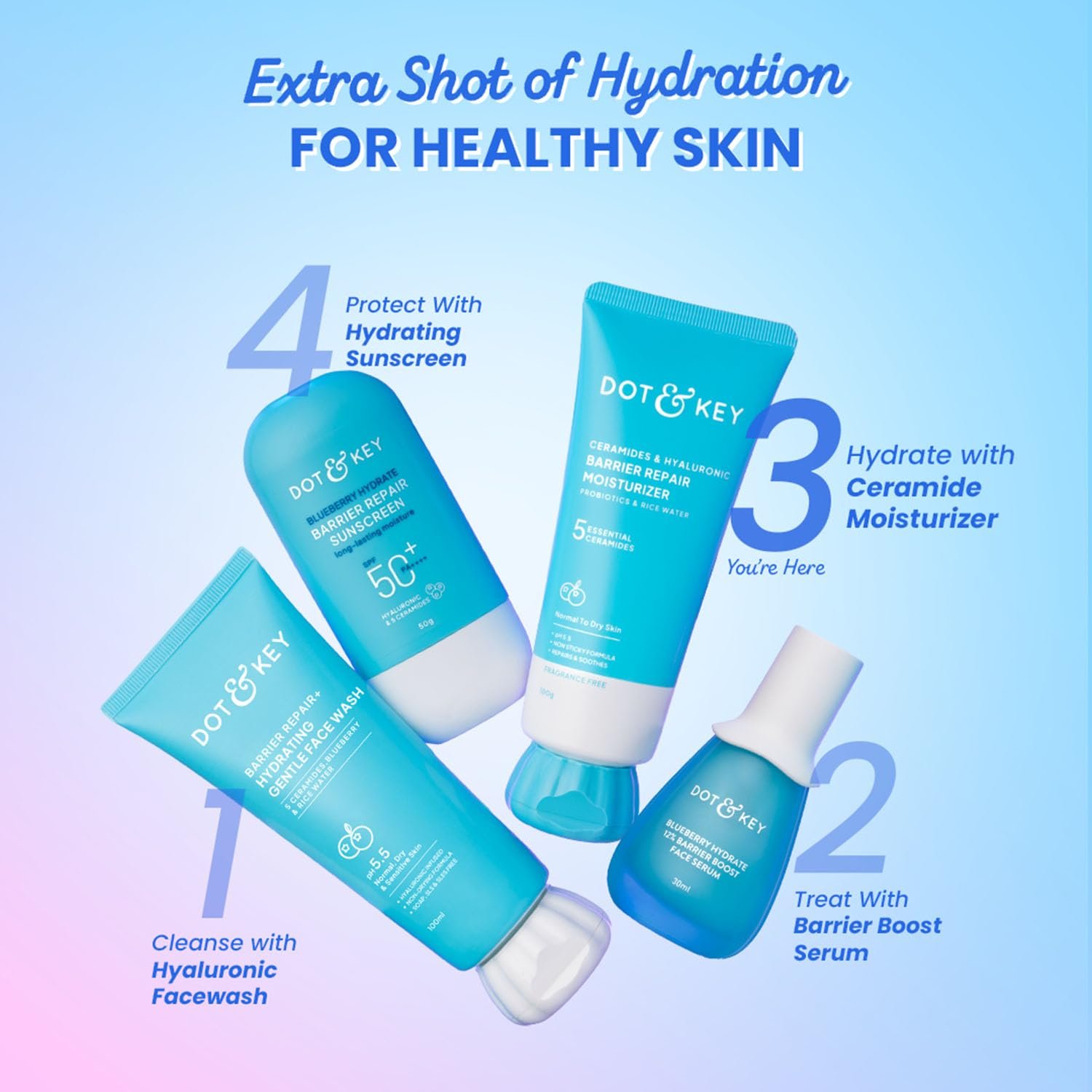 Dot & Key Barrier Repair Moisturizer For Normal, Dry, Combination & Sensitive Skin | 120 Hrs Moisturization, With 5 Ceramides & Hyaluronic 100g thumbnail