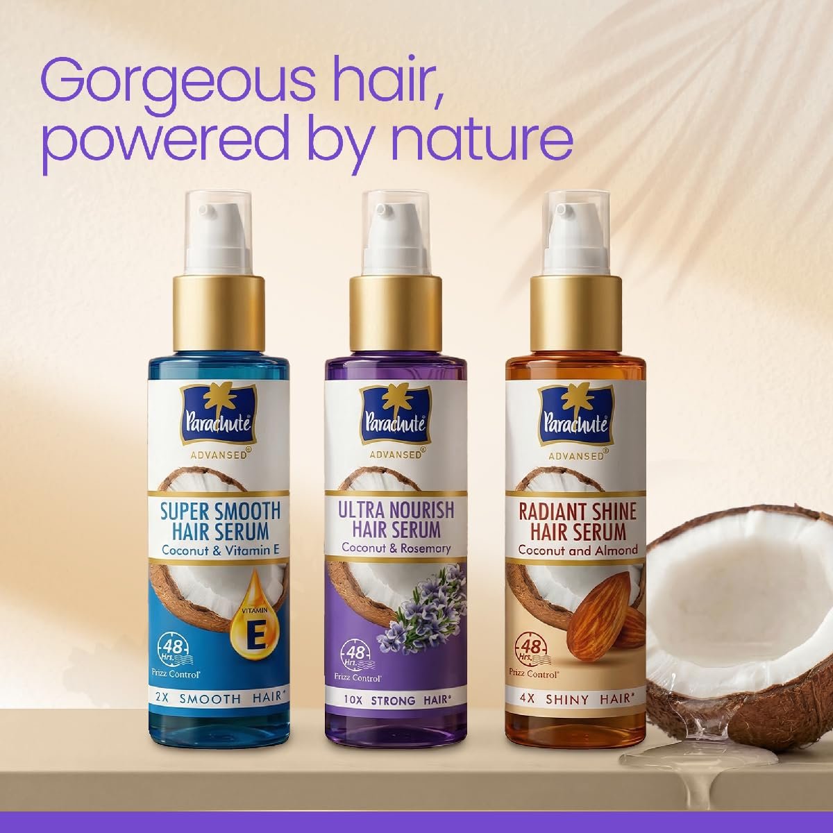 Parachute Advansed Ultra Nourish Hair Serum | Coconut & Rosemary | 48 Hr Frizz Control | 10X Strong Hair | 100ml thumbnail