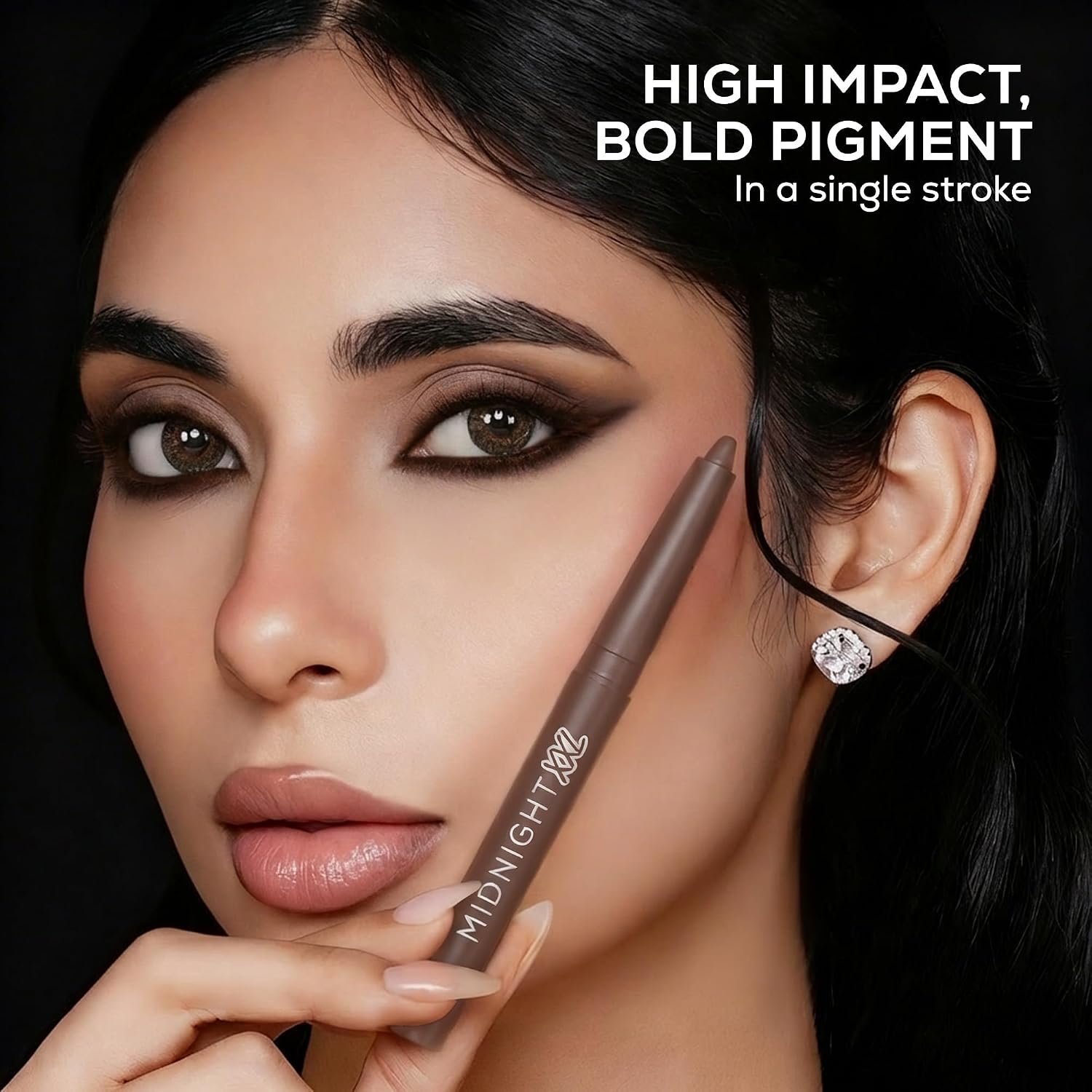 RENEE Midnight XXL Kajal | Brown Kohl Pencil with Built-in Sharpener | Waterproof, Smudge-proof, 24Hr Long-Lasting | Ultra-Rich Pigment, Smooth Glide | 1.5g thumbnail