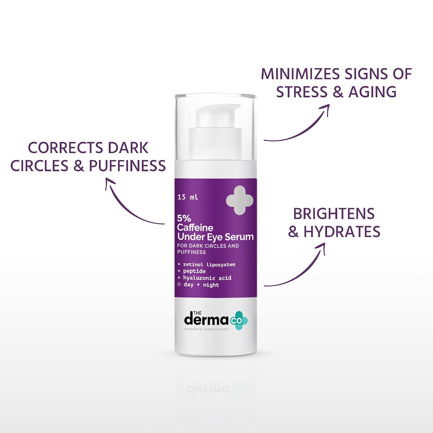 The Derma Co 5% Caffeine Under Eye Serum with Retinol & Peptide for Dark Circles & Puffiness Treats Dark Circles | Fights Signs Of Aging thumbnail