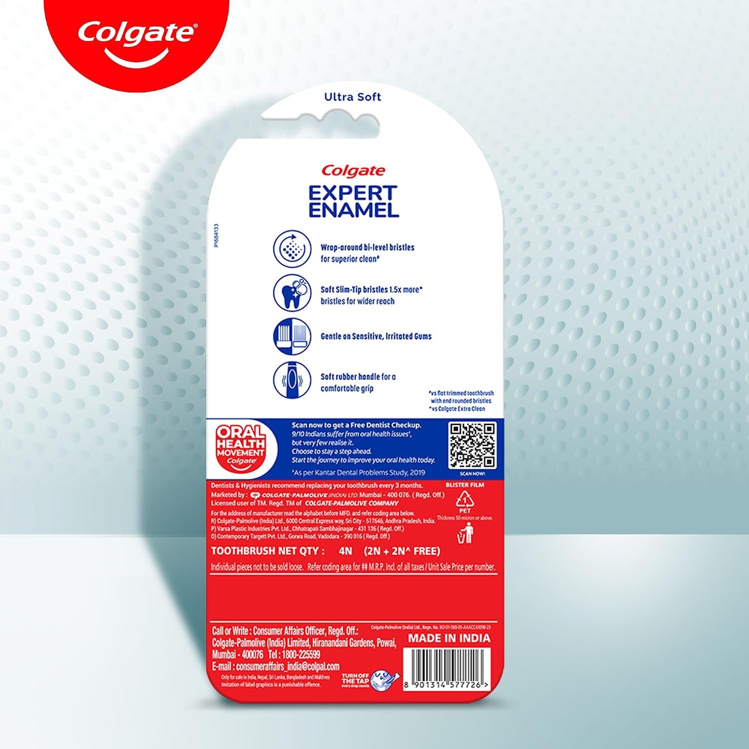 Colgate Expert Enamel Toothbrush 4 Pcs Set | Ultra Soft Bristles for Enamel thumbnail