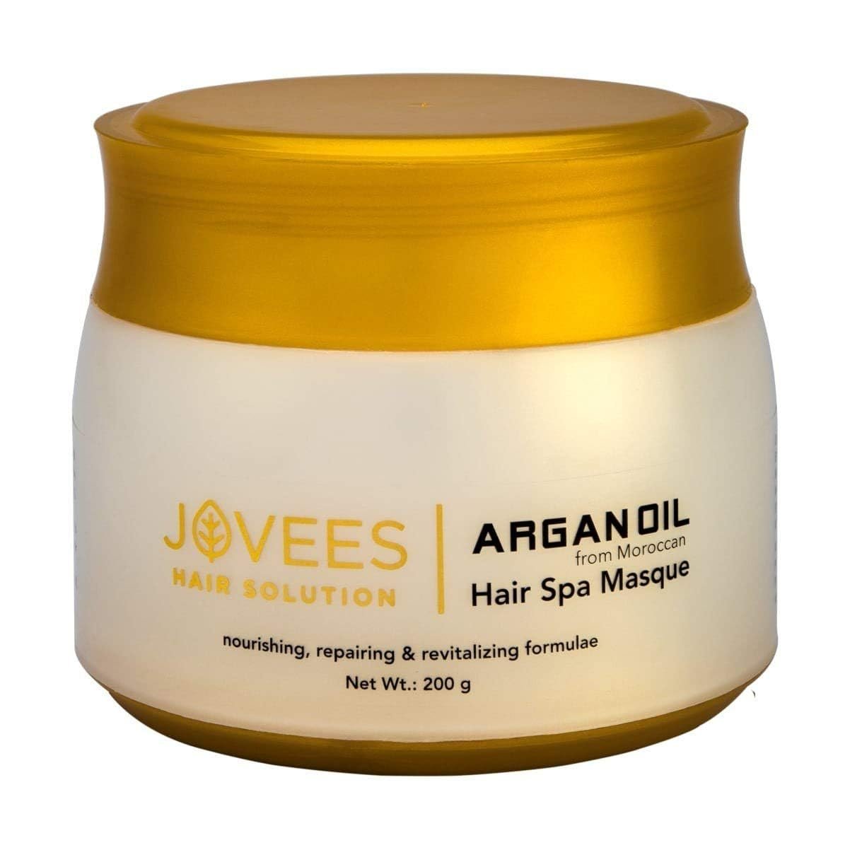 Jovees Herbal Argan Oil Hair Spa Masque For Dry & Damaged Hair | Intense Moisturizing Mask Provides deep conditioning & strength | With Moroccan Argan and Jojoba Oil | 200gm