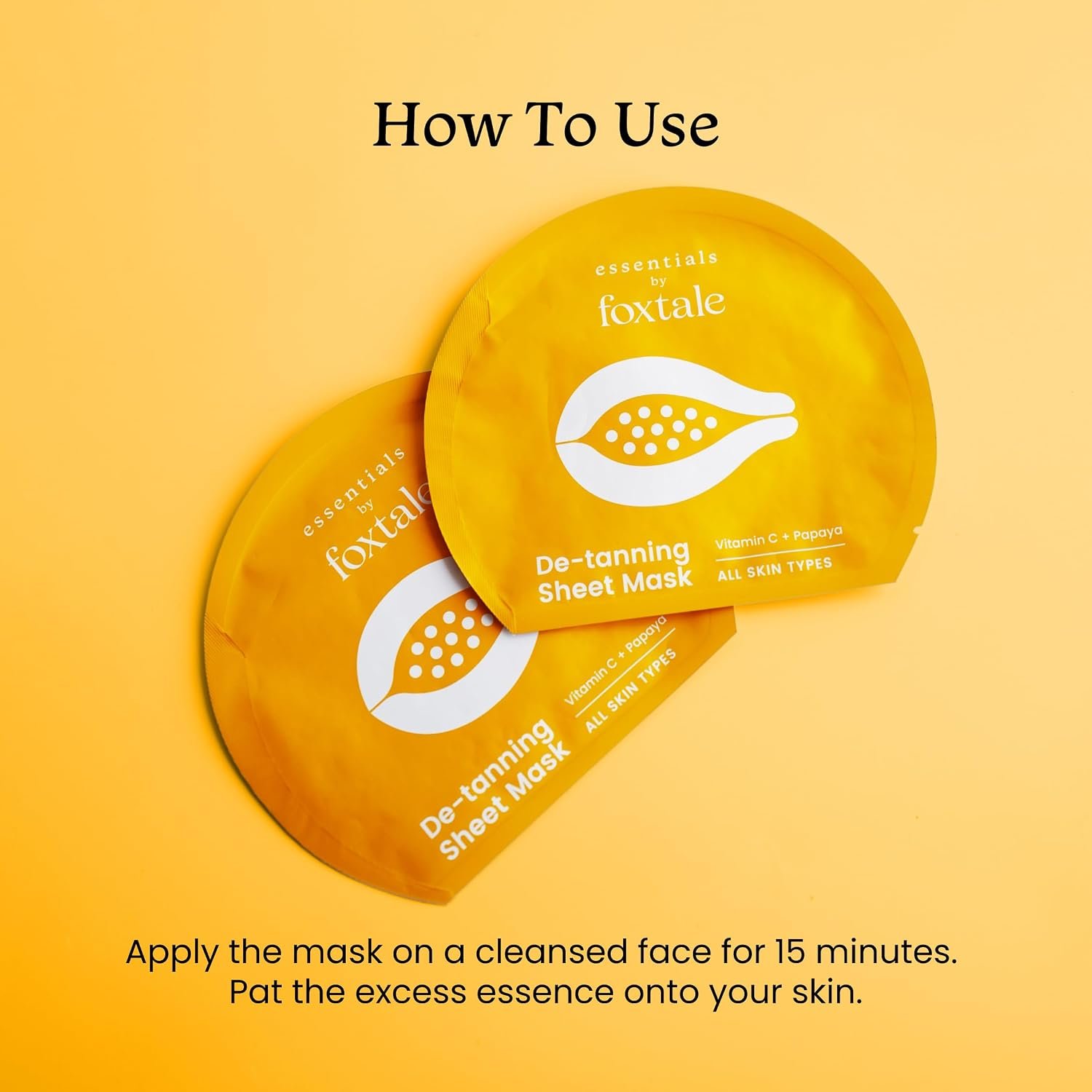 Foxtale Tan Removal Sheet Mask with Vitamin C and Papaya for Tan Removal, Men & Women, 26g thumbnail