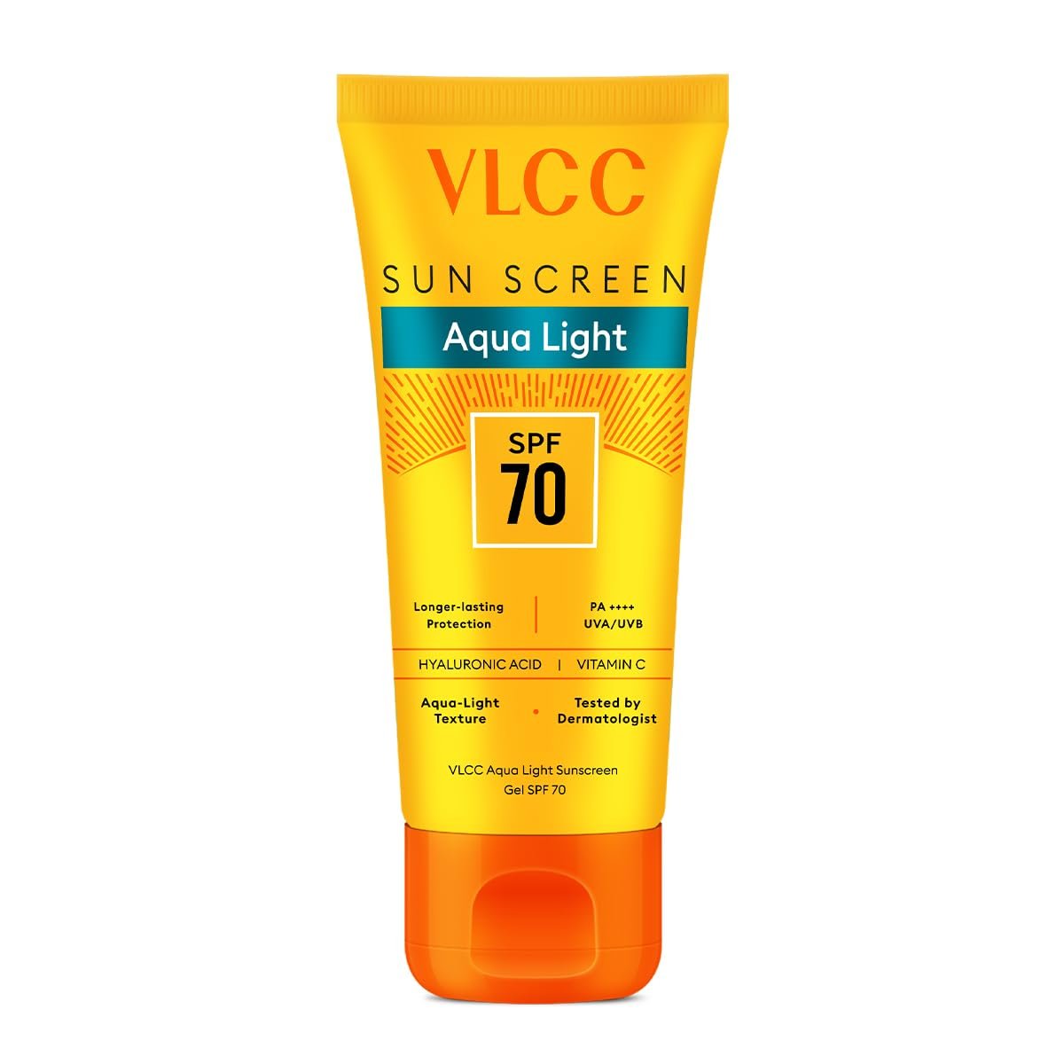 VLCC Aqua Light Sunscreen Gel SPF 70 PA++++ | Ultra-High UV Protection For All Skin Type | No White Cast | Non-Greasy, Fast-Absorbing | Hyaluronic Acid & Vitamin C | 100g thumbnail