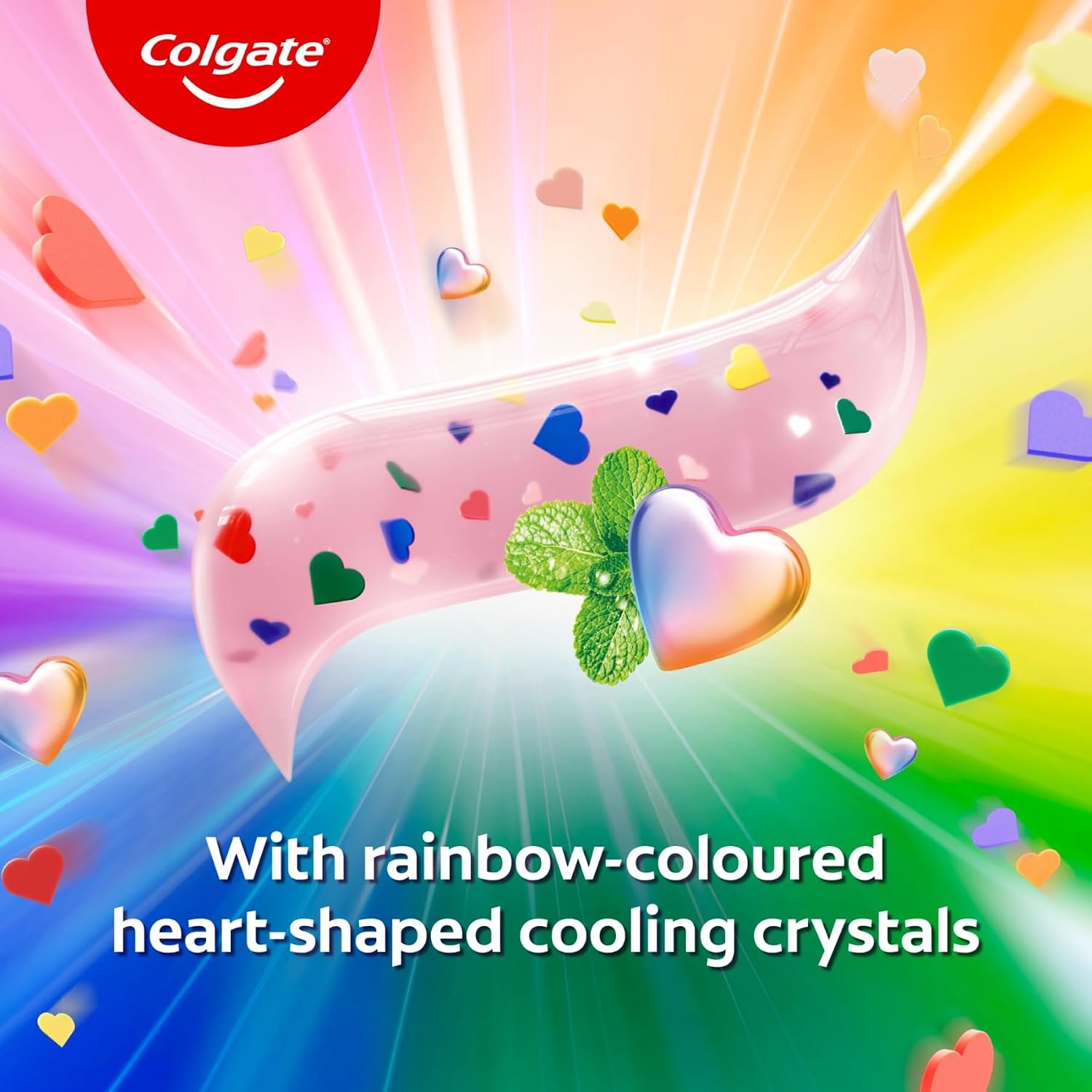 Colgate MaxFresh Rainbow Fresh Gel Toothpaste, with Heart Shaped Cooling Crystals, Triple Mint Flavour, and Ultrafreeze Technology for Intense Freshness, 100g thumbnail