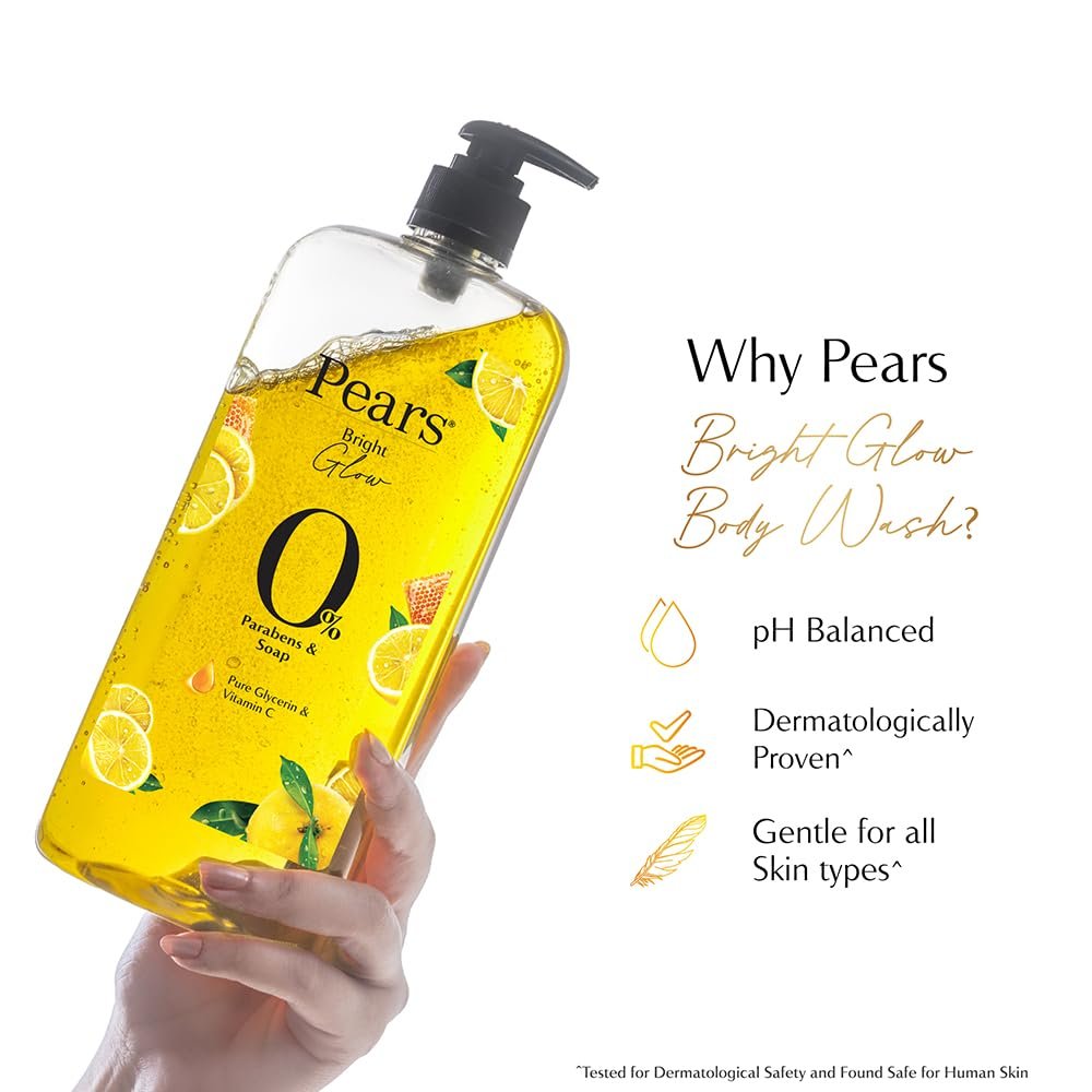 Pears 98% Pure Glycerin Bright Glow Body Wash with Vitamin C and 0% Parabens & Soap for a Bright Glow, 750ml thumbnail