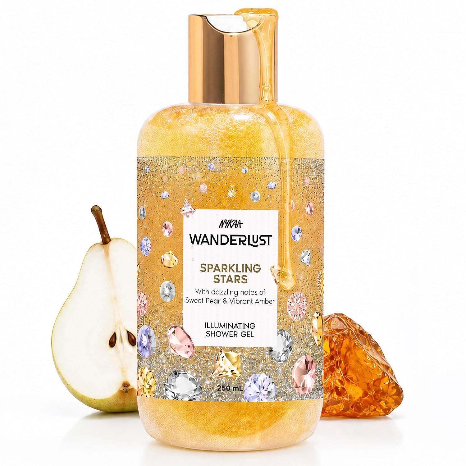 Nykaa Wanderlust Sparkling Stars Body Wash & Shower Gel, 250ml | Hydrating & Nourishing Cleanser | Soft, Smooth & Glowing Skin | Fruity & Luxurious Fragrance |