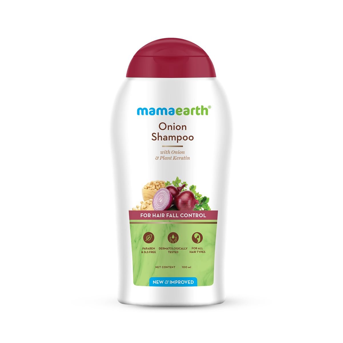 Mamaearth Onion Shampoo for Hair Fall Control & Hair Growth with Onion & Plant Keratin - 100 ml