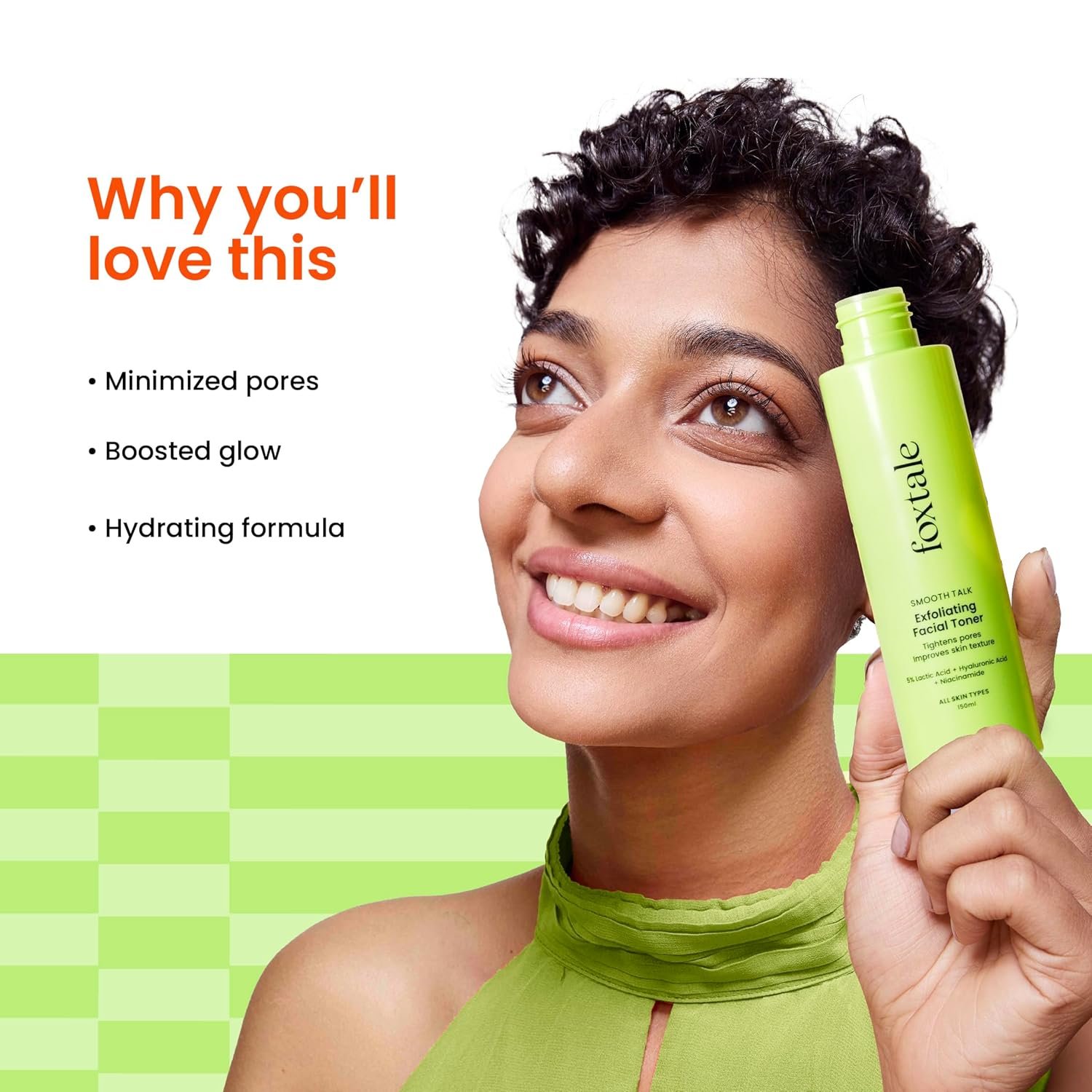Foxtale Exfoliating Face Toner with 5% Lactic Acid for Pore Tightening & Gentle Exfoliation, Alcohol Free Toner for Glowing Skin, For All Skin Types, Men & Women, 150 ml thumbnail