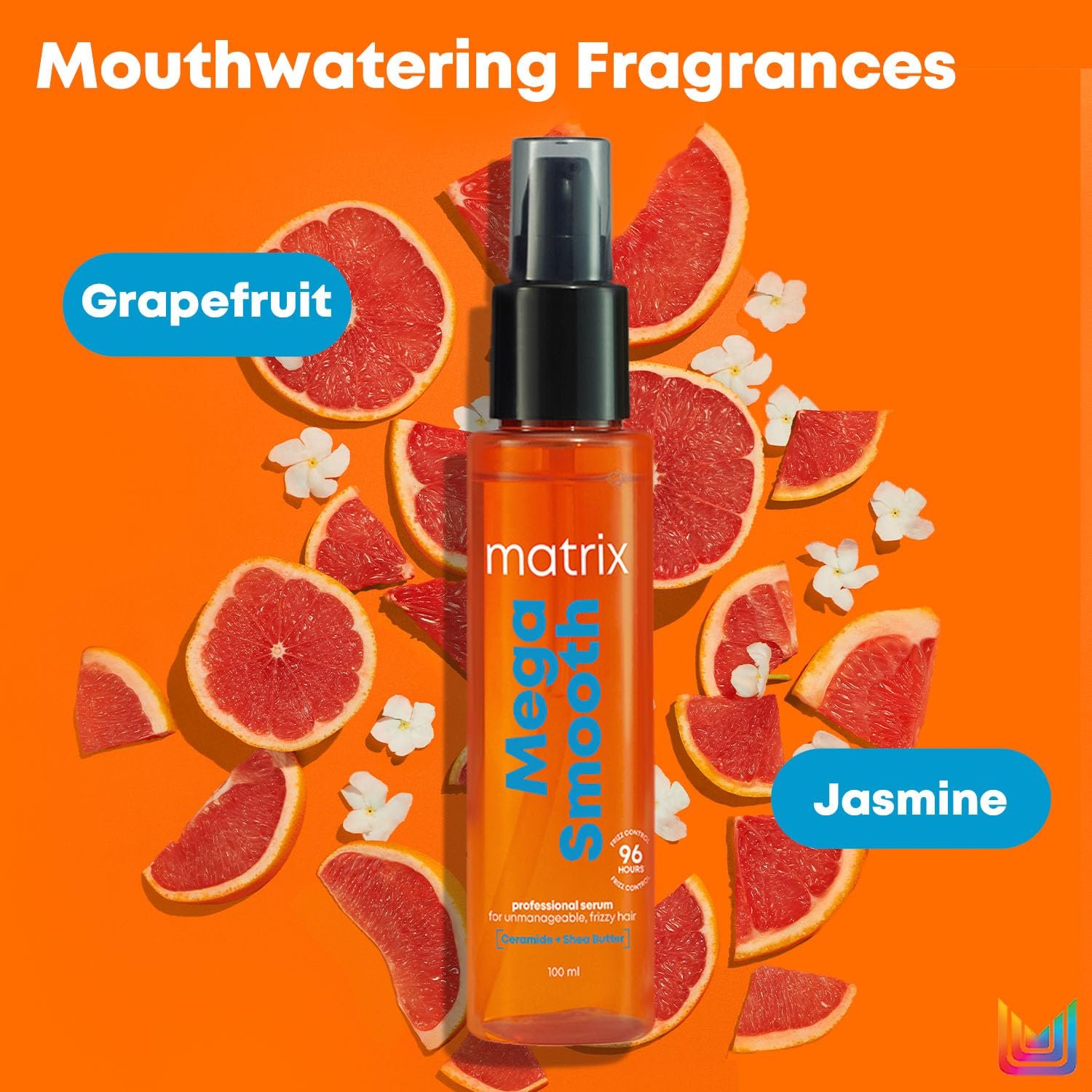 Matrix Professional Mega Smooth Anti-Frizz Serum with Shea Butter and Ceramides| Max Smoothness for 4 Days | Used by 1 Lakh Hairstylists*| For All Hair Types | 100ml thumbnail