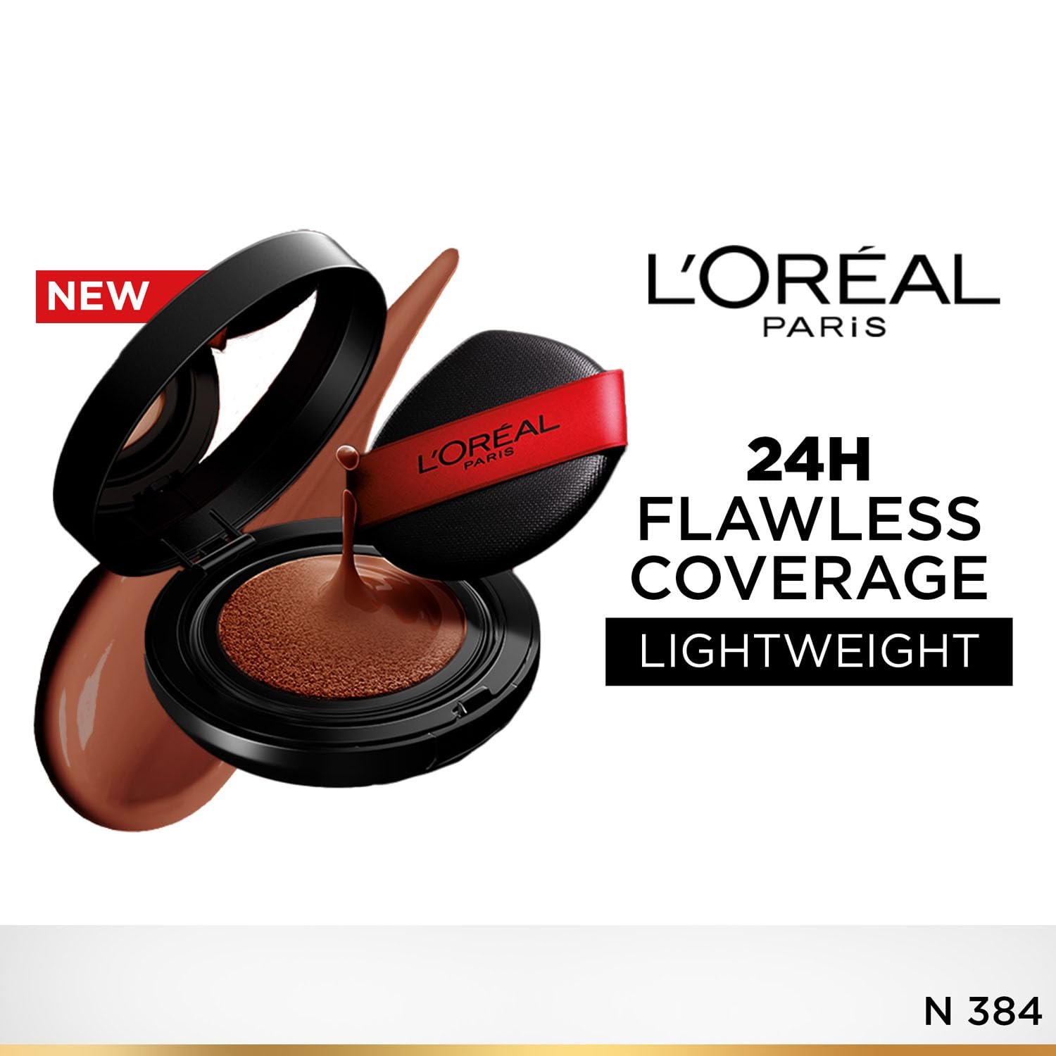 L'Oreal Paris Infallible 24H Cushion Foundation, N384 24H Longwear Soft Matte Cushion Foundation, High Coverage, Lightweight Formula, No Oxidation, Easy To Apply thumbnail