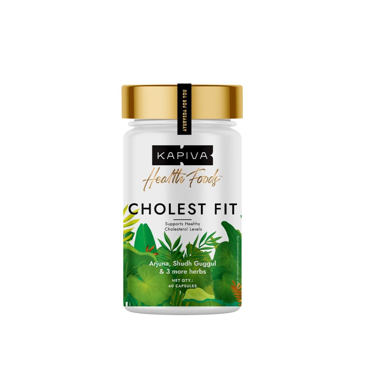 Kapiva Cholest Fit Capsules | Modern Ayurvedic Cholesterol Care | 6 Herbs - Arjuna Chhaal, Garlic, Apple Cider Vinegar| Helps Reduce Cholesterol | 60 N thumbnail