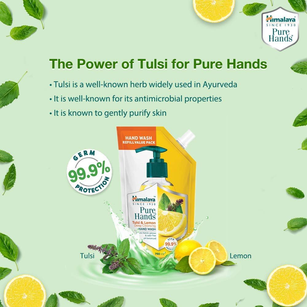 Himalaya Pure Hands | Deep Cleansing Tulsi and Lemon Hand Wash Refill - 750 ml thumbnail