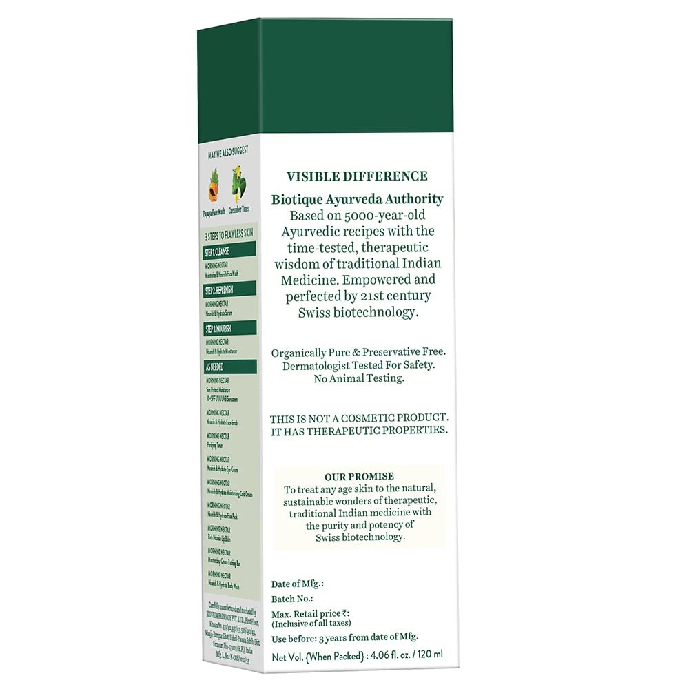 Biotique Morning Nectar Flawless Skin Moisturizer Lotion L Prevents Dark Spots, Blackheads And Blemishes L Visibly Flawless Skin L Nourishes And Hydrates Skin L All Skin Types L 190Ml thumbnail