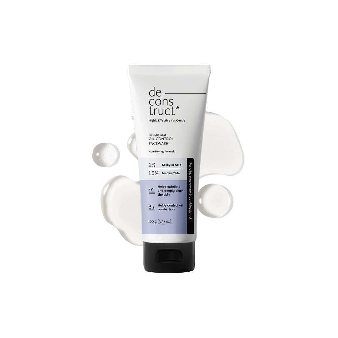 Deconstruct 2% Salicylic Acid Oil Control Face Wash with Niacinamide| For Oily, Combination, Normal Skin | Facewash for Men & Women | 100g thumbnail